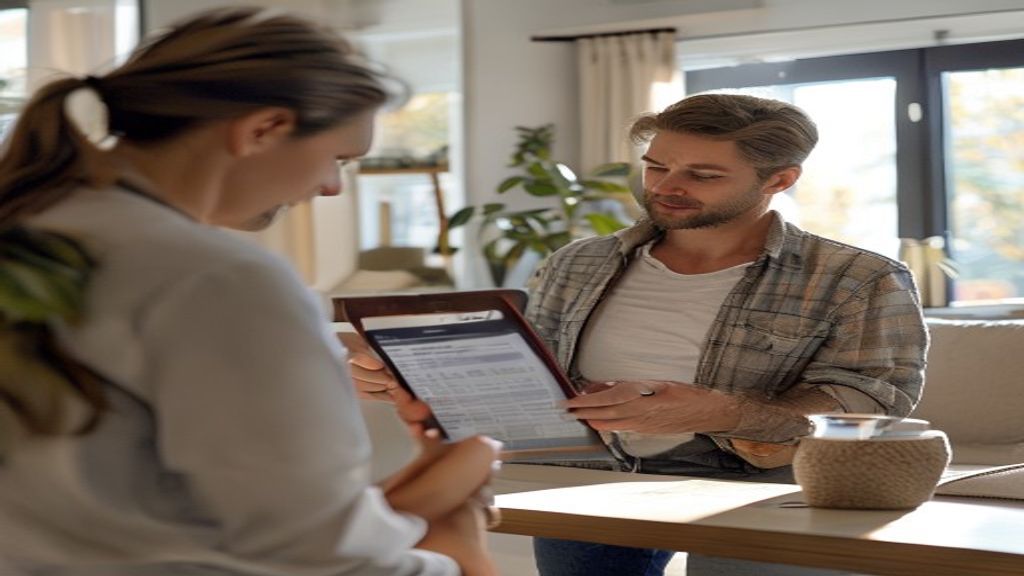 Professional real estate agent helping clients buy new house