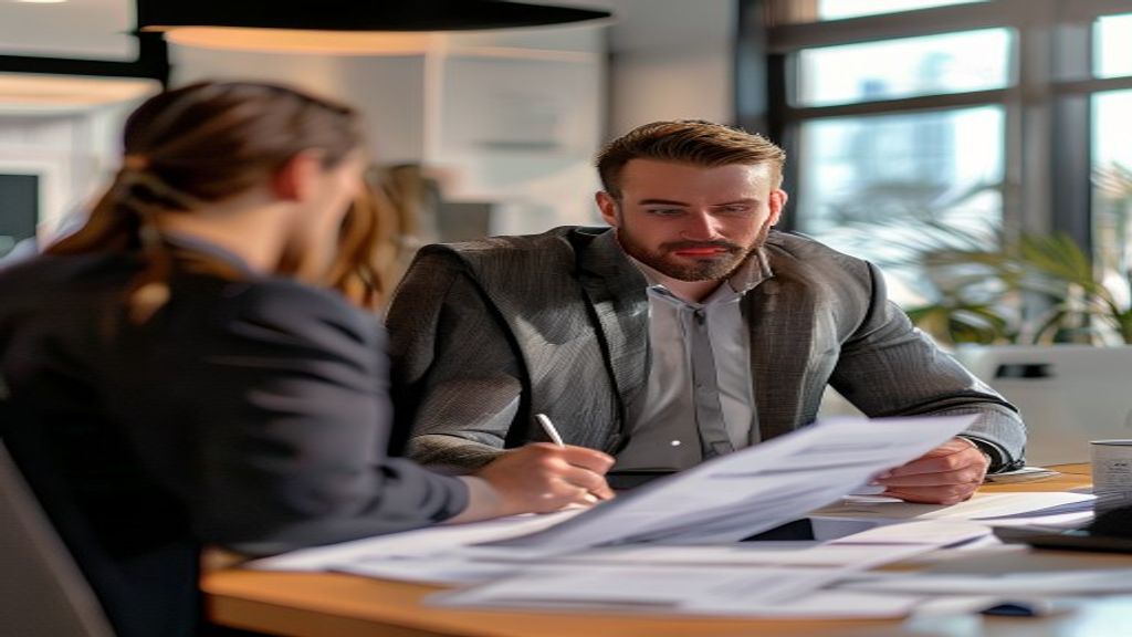 Professional real estate agent helping clients buy property in competitive market