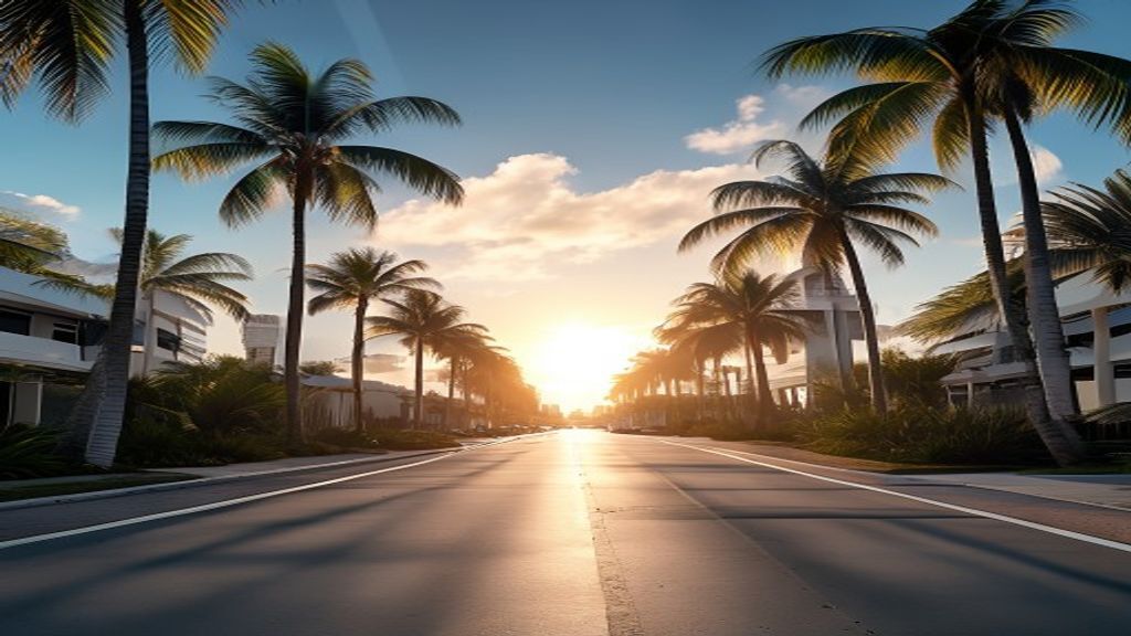 Exterior view of Continuum Miami luxury waterfront condo with modern glass façade and palm‑lined promenade