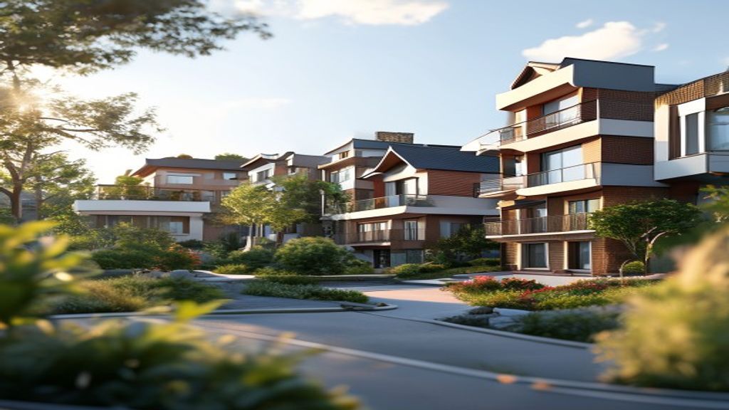 Modern residential development company constructing sustainable housing communities with innovative designs